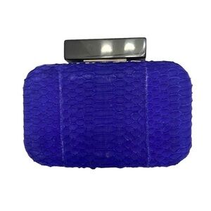 Elizabeth weinstock purple python leather clutch bag